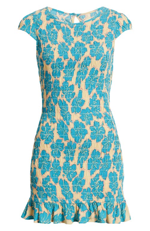 Billabong Bright Side Smocked Minidress In Brown