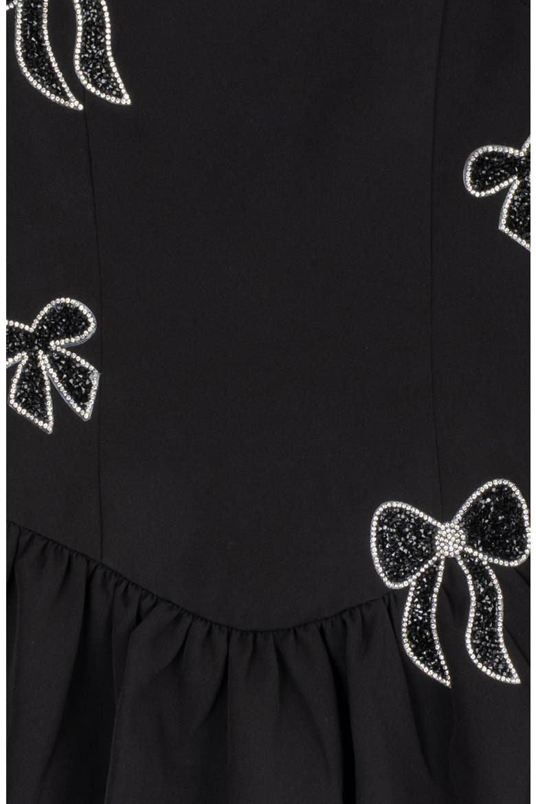 Kids' Bow Detail Scuba Halter Skater Dress, Alternate, color, BLACK