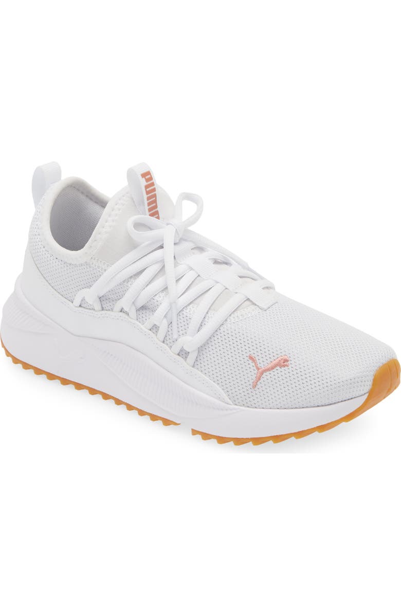 PUMA Pacer Future Web Knit Sneaker, Main, color, Puma White-Copper Rose