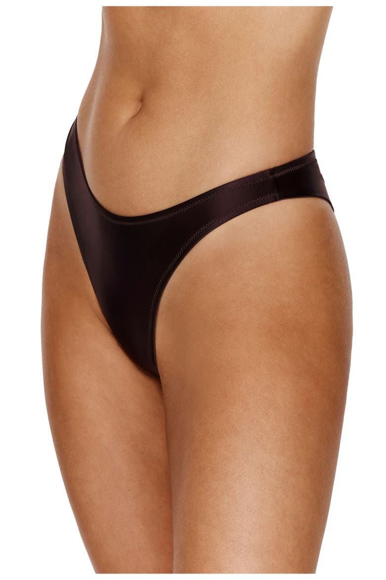 Satin Touch Bikini Bottom, Alternate, color, Brown