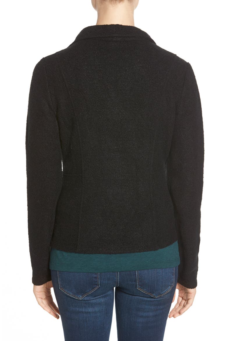 Knit Moto Jacket, Alternate, color, BLACK