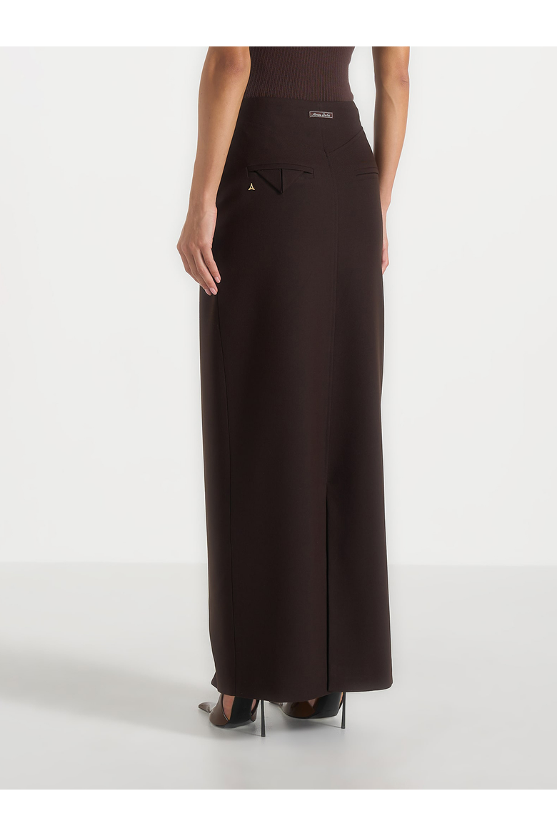 Regine Maxi Skirt, Alternate, color, Brown