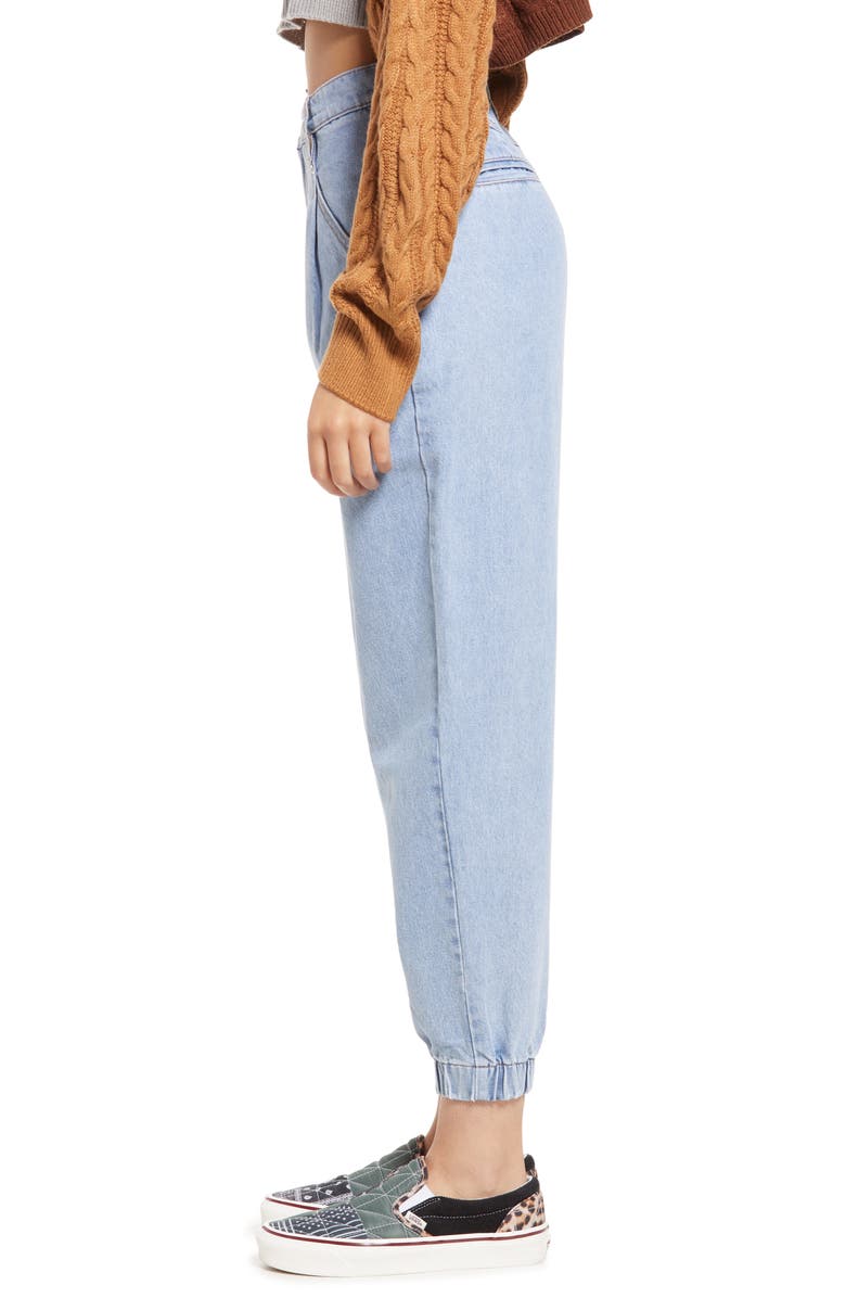 Vigoss Pleated High Waist Balloon Jeans, Alternate, color, 