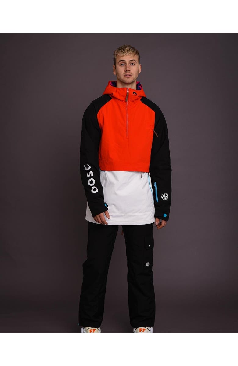OOSC Snow Park Overhead Jacket - White & Red, Alternate, color, Red, White