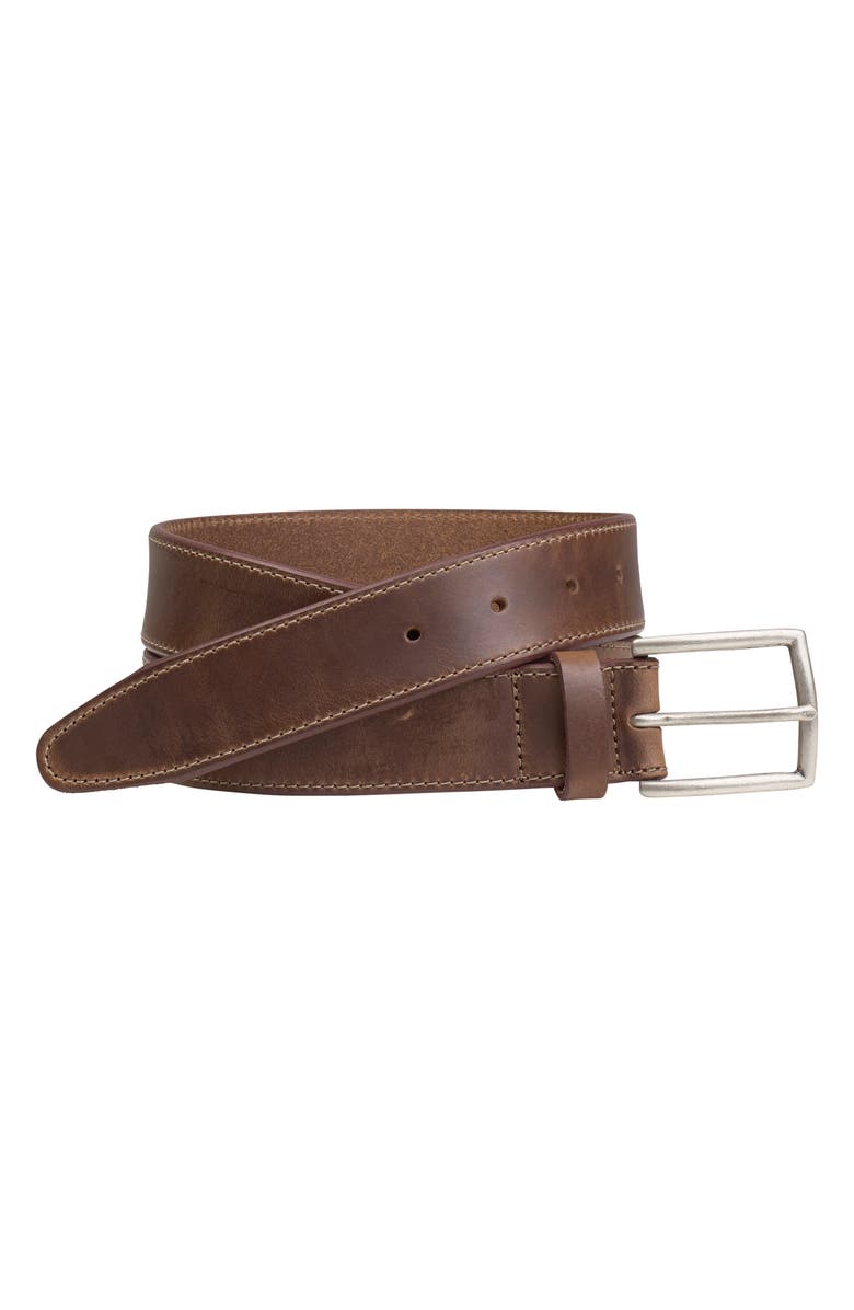 Johnston & Murphy Smooth Leather Belt, Main, color,