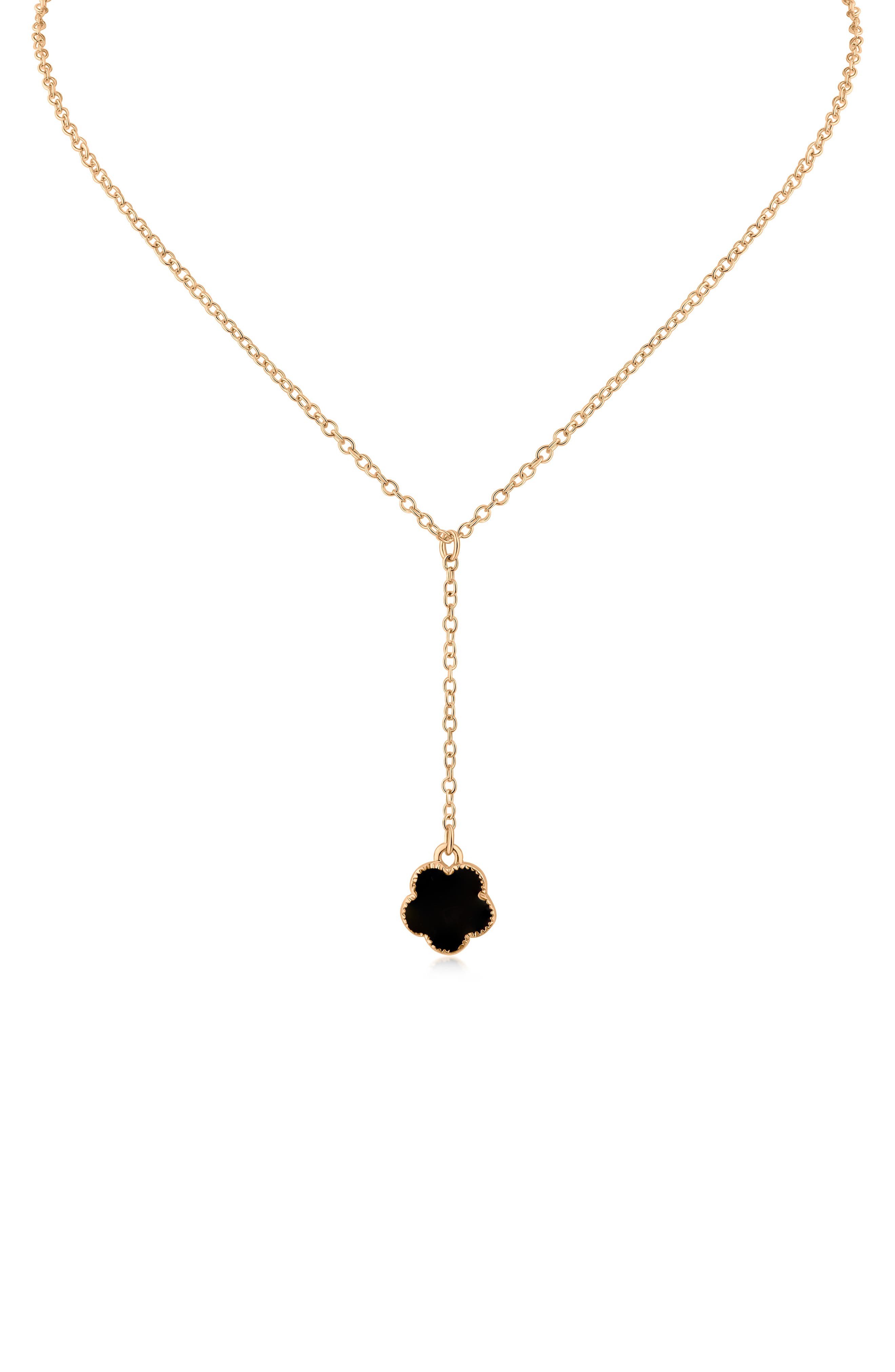 JARDIN Enamel Clover Pendant Y-Necklace