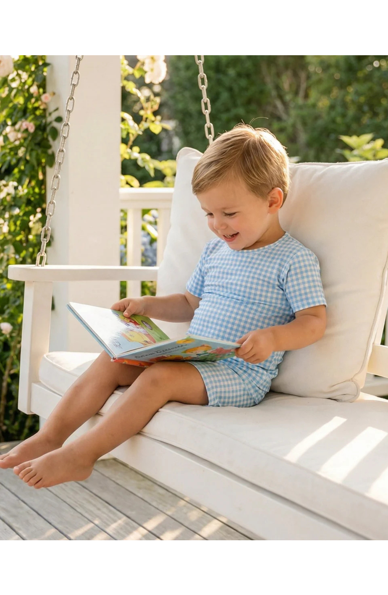 Motette Short Sleeve and Shorts Pajama Set, Alternate, color, Harbor Gingham