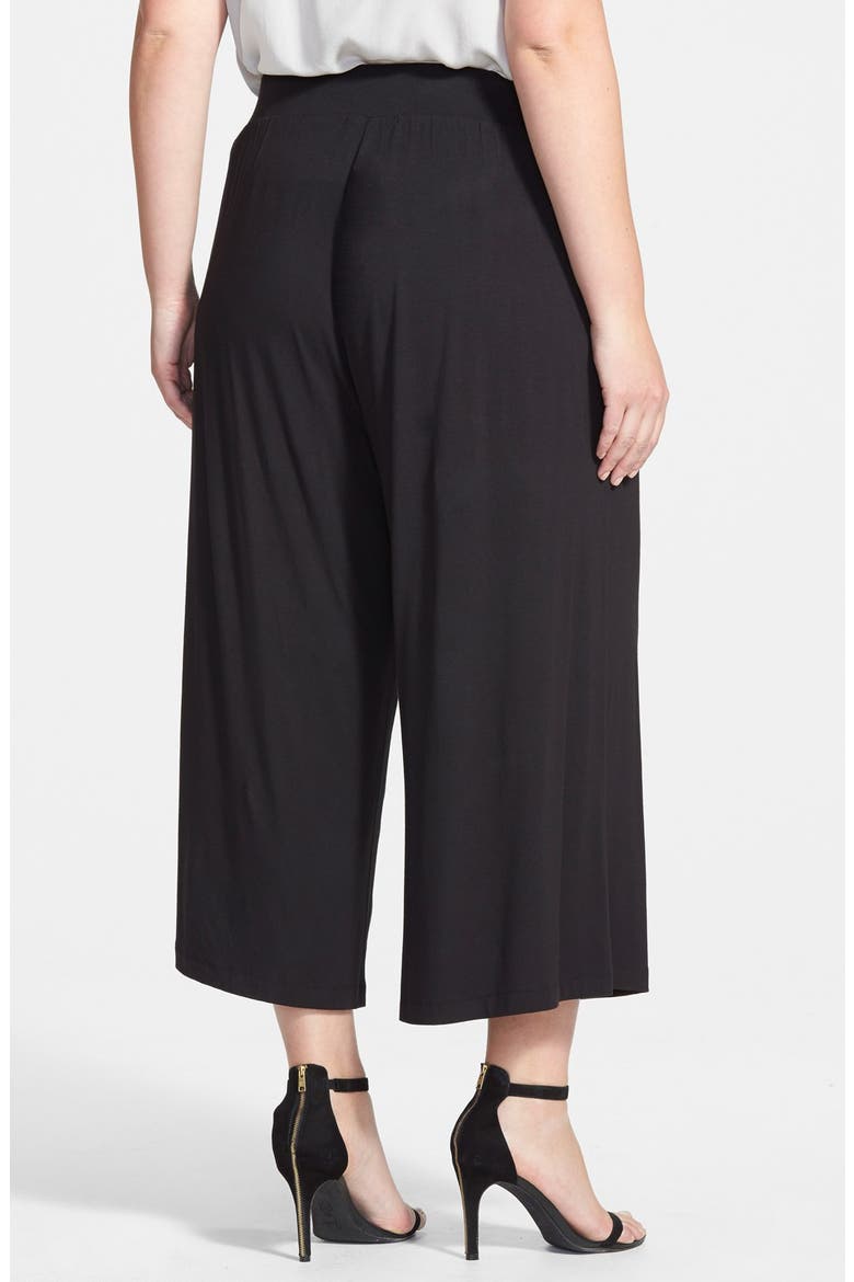 Knit Palazzo Pants, Alternate, color, BLACK