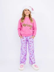 Preppy Goose Plush Holiday Bows loungewear pant