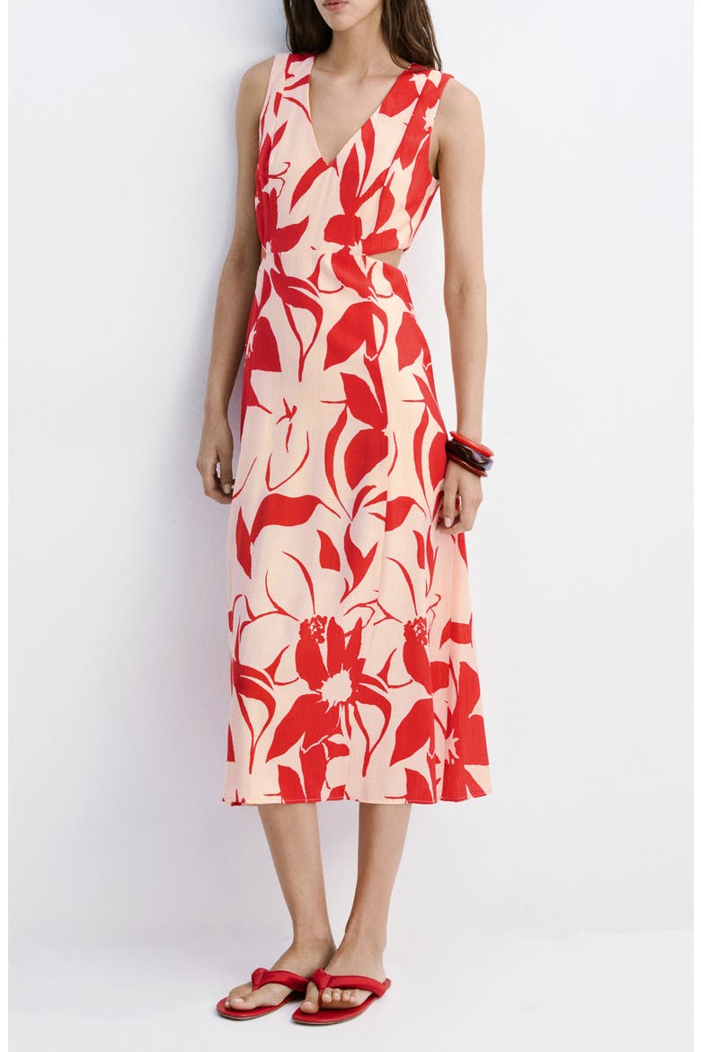 floral print cut out dress Maxi Floral Cutout Dress