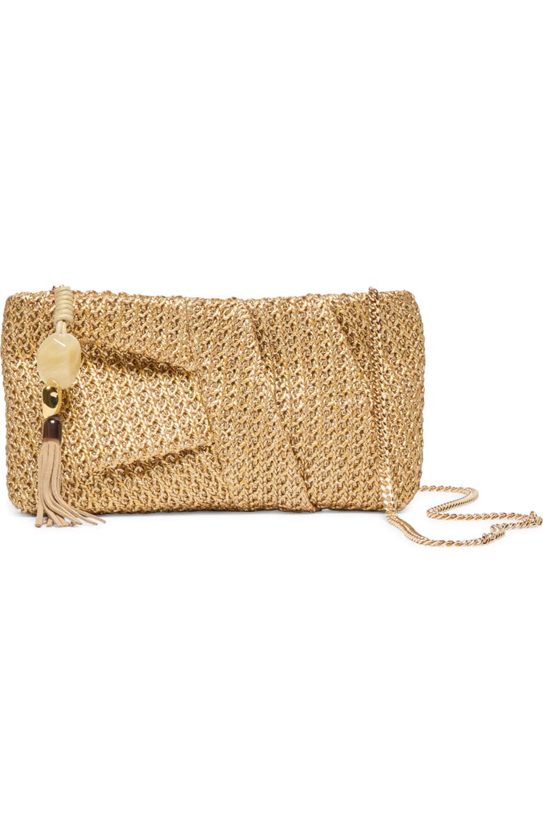 Dolce Vita Lorena Woven Raffia Clutch, Alternate, color, Gold
