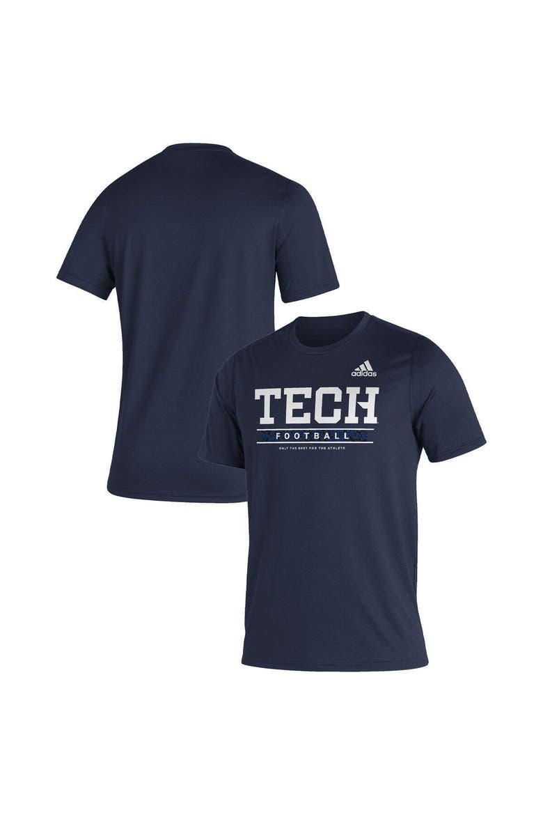 Men's adidas Navy Georgia Tech Yellow Jackets Sideline Football Locker Practice Creator AEROREADY T-Shirt, Main, color, Navy