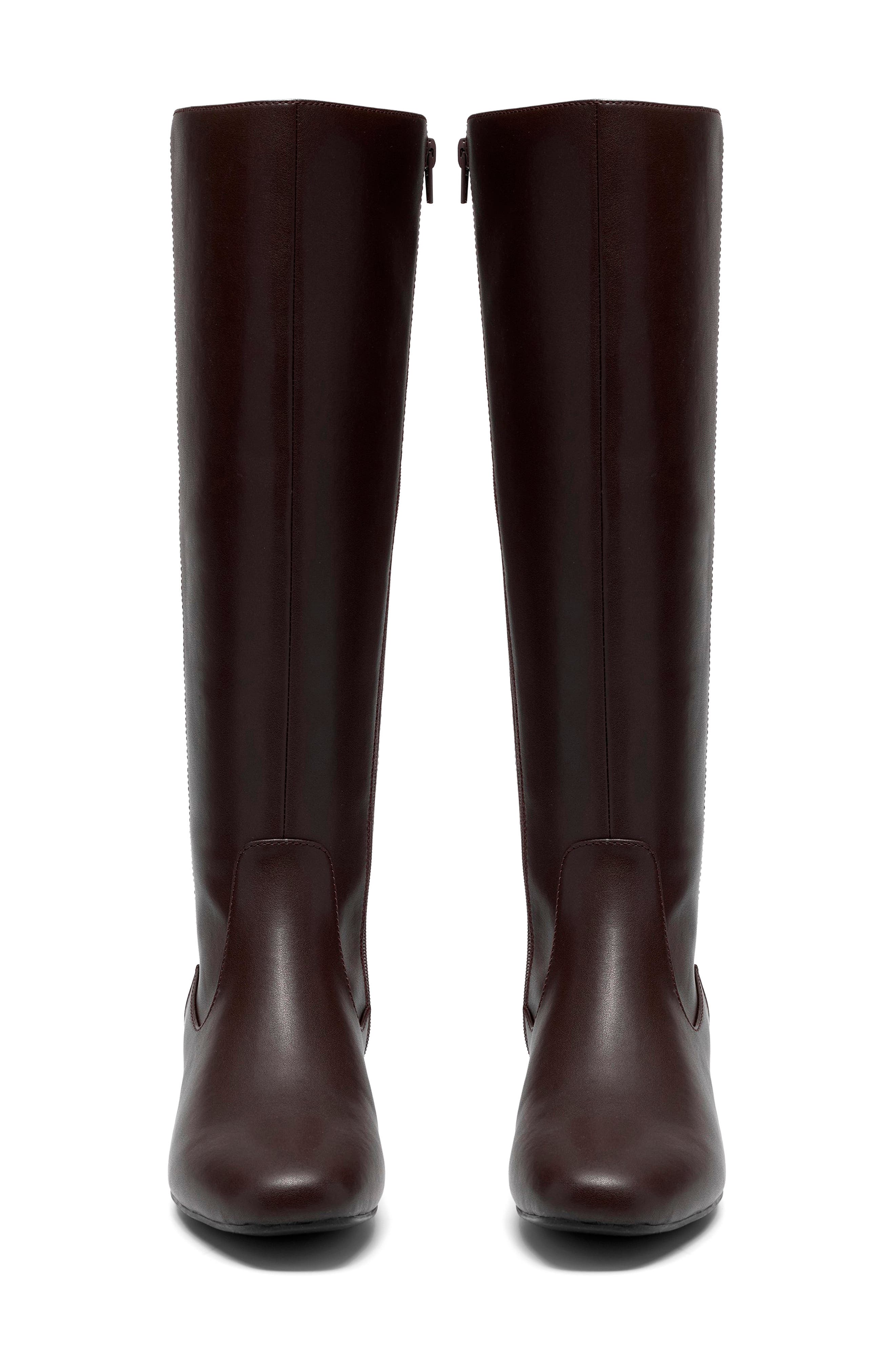 Iridessa Glow Leather Tall Boot, Alternate, color, DARK BROWN LEA