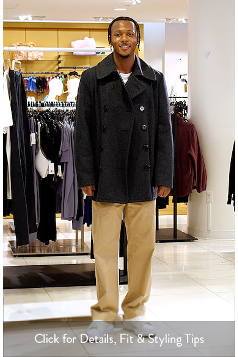 peacoat with dress shirt Grey Flannel Peacoat