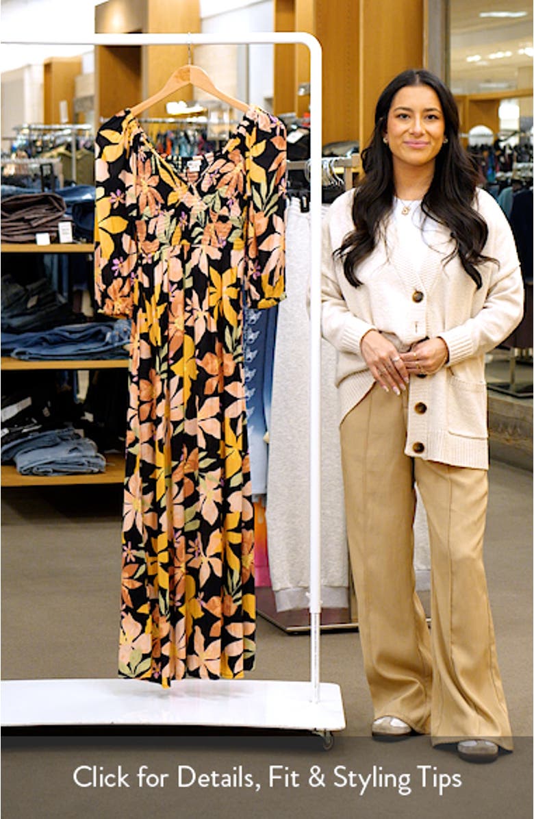 Wish Me Luck Floral Smocked Midi Dress, sales video thumbnail