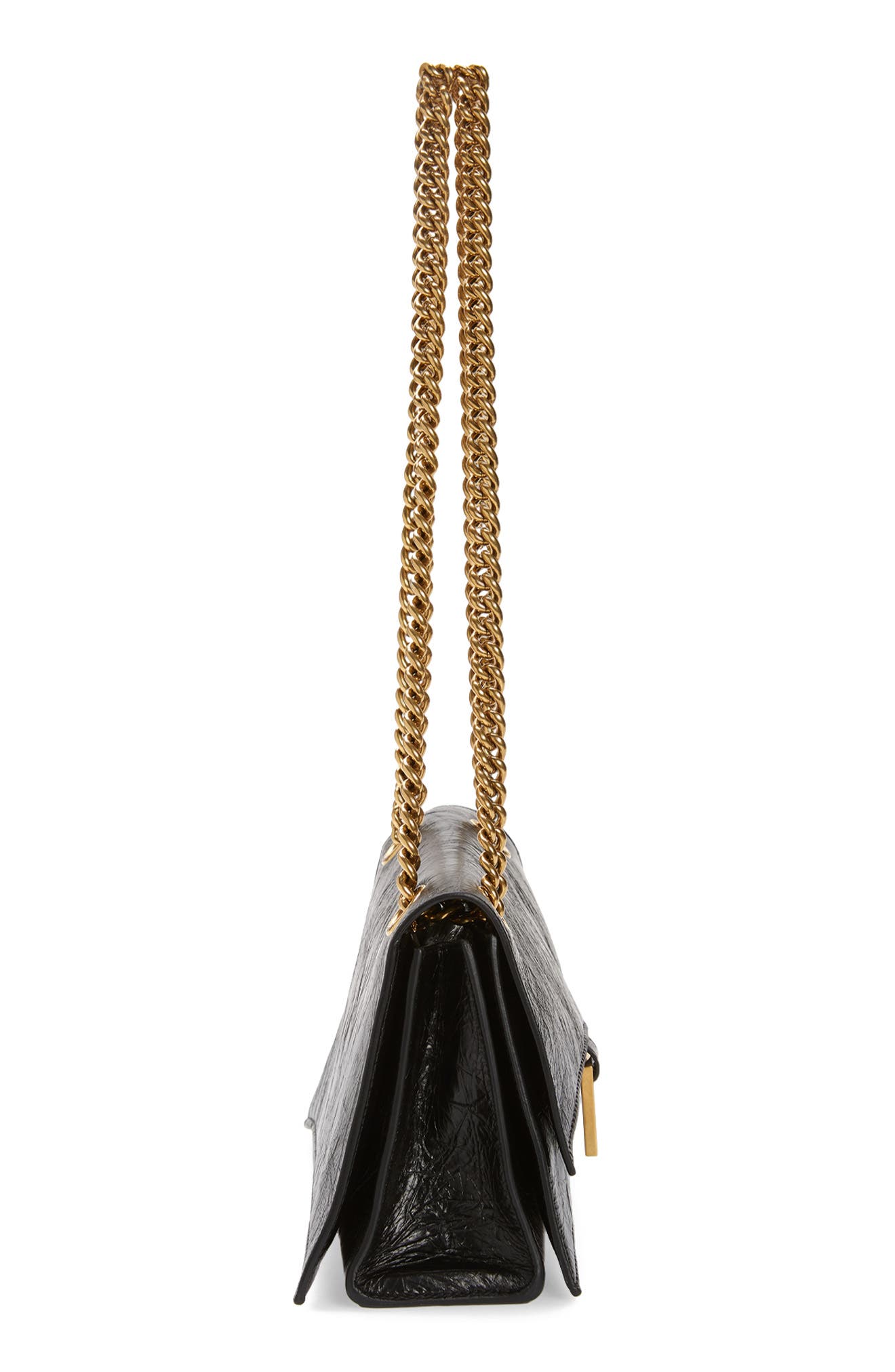 Balenciaga Crush Leather Shoulder Bag, Alternate, color, 