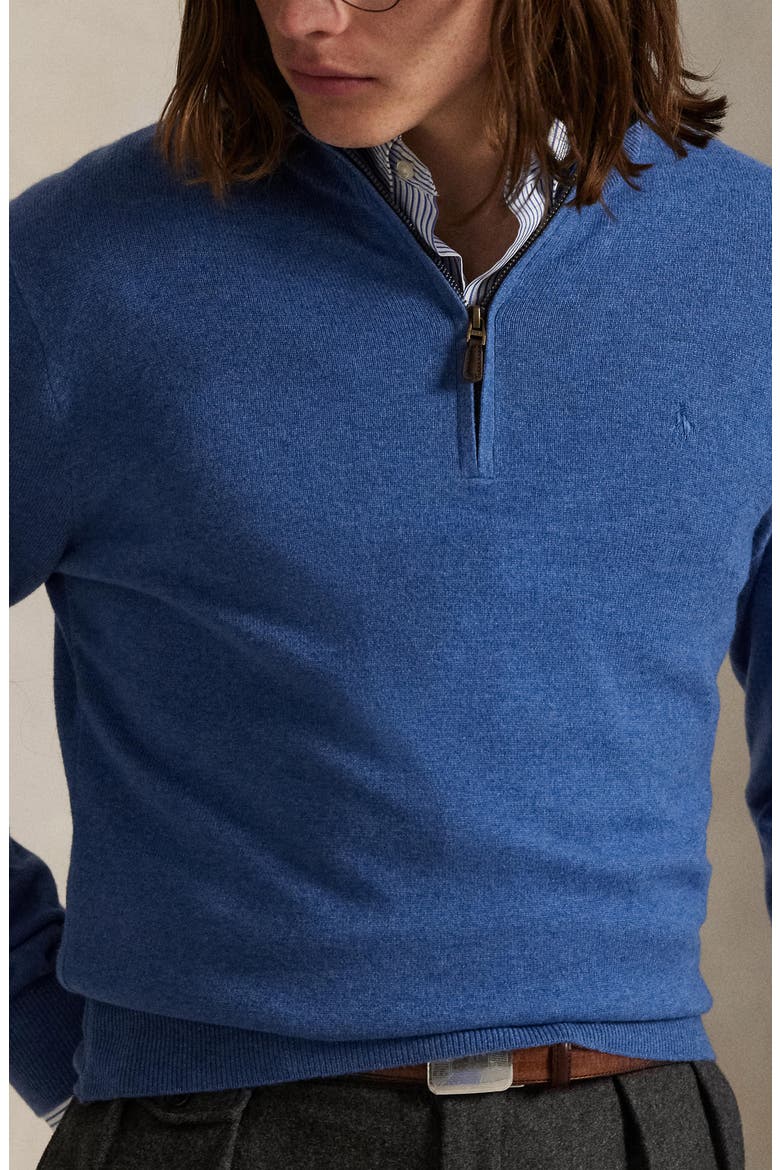 Regular Fit Wool Quarter Zip Sweater, Alternate, color, TIDE POOL BLUE HEATHER