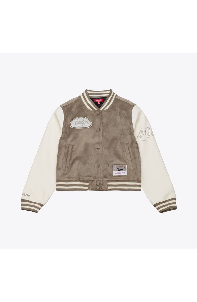 Mitchell & Ness Women's Mitchell & Ness  Tan San Francisco 49ers Full-Snap Varsity Jacket, Alternate, color, 