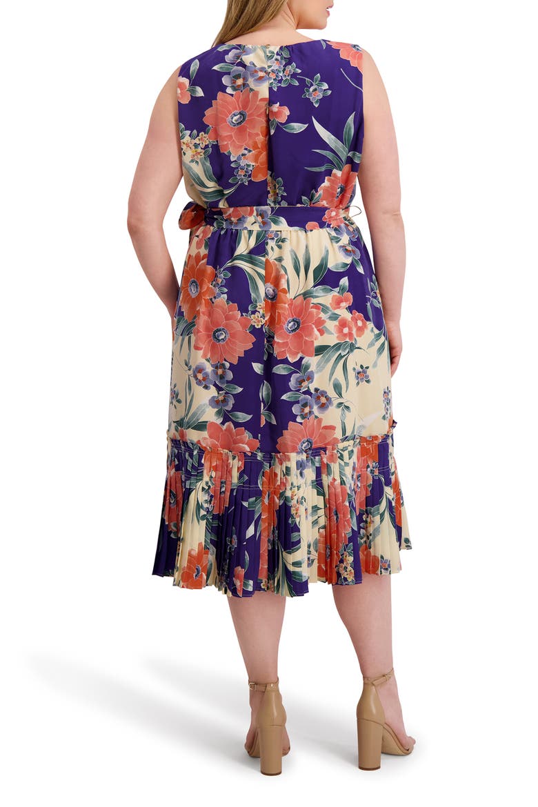 Floral Sleeveless Midi Dress, Alternate, color, PURPLE MULTI