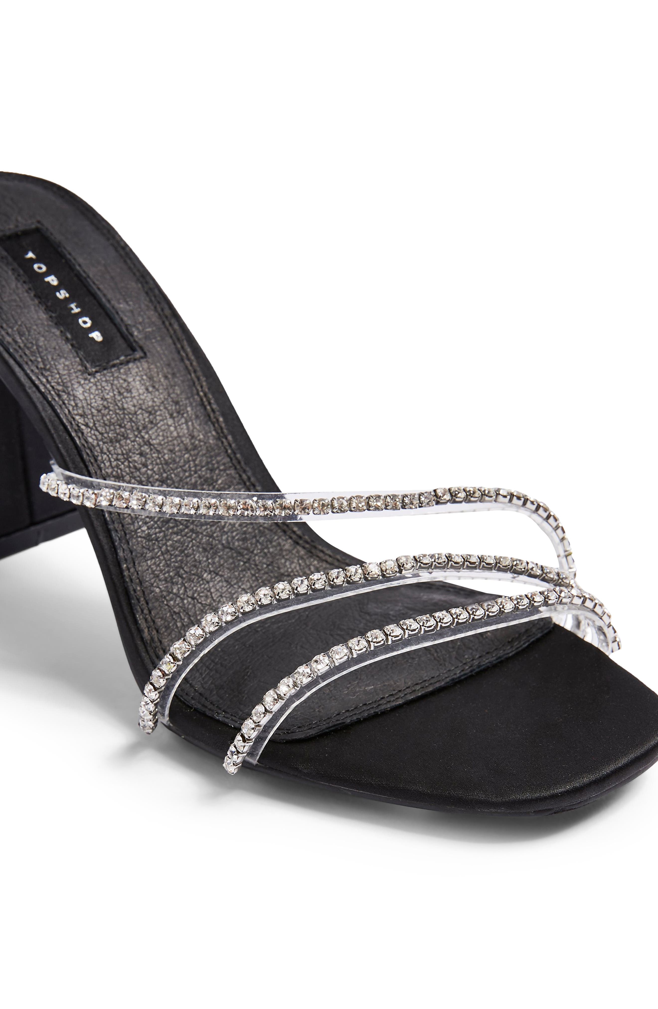 Topshop Sky Diamonte Ankle Strap Sandal, Alternate, color, 