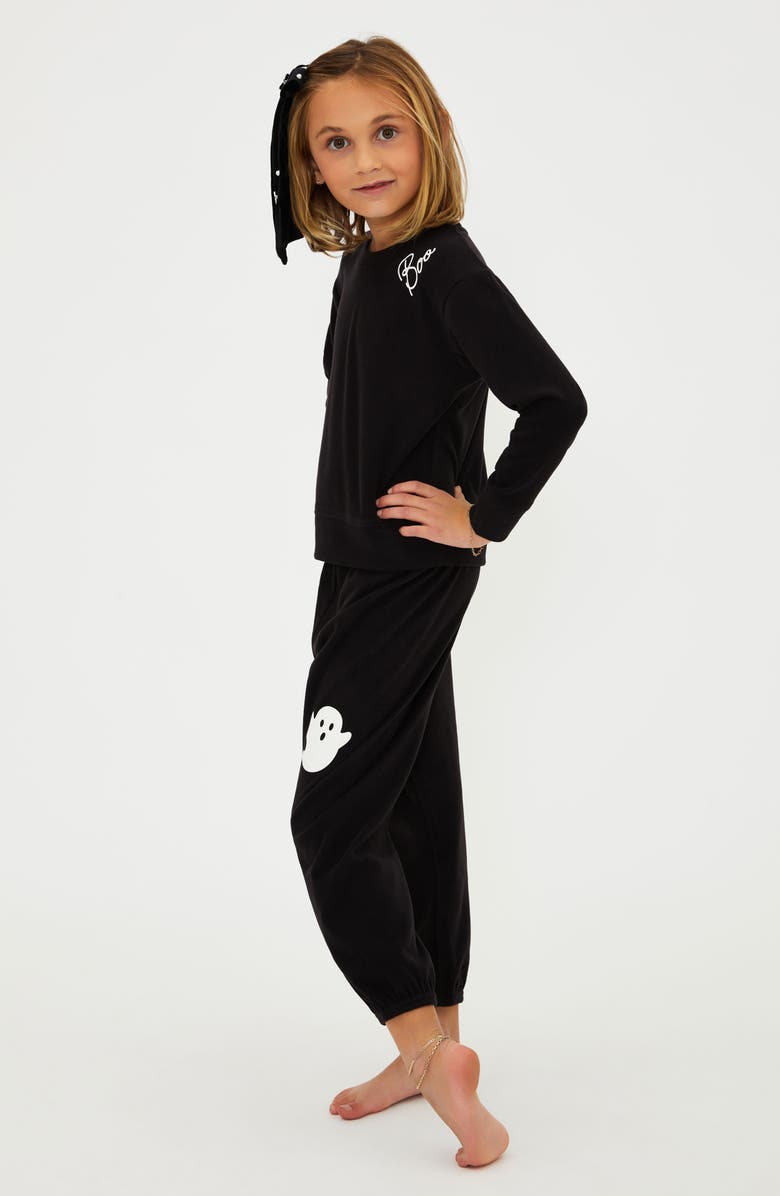 Beach Riot Kids' Little Cassia Brushed Fleece Sweatshirt, Alternate, color, Boo Black