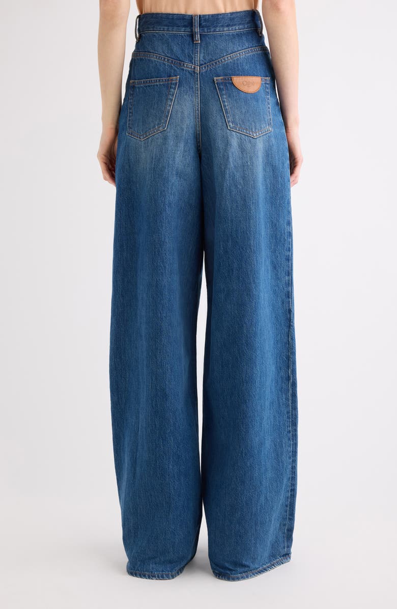 Chloé Organic Cotton Flare Leg Jeans, Alternate, color, Night Blue