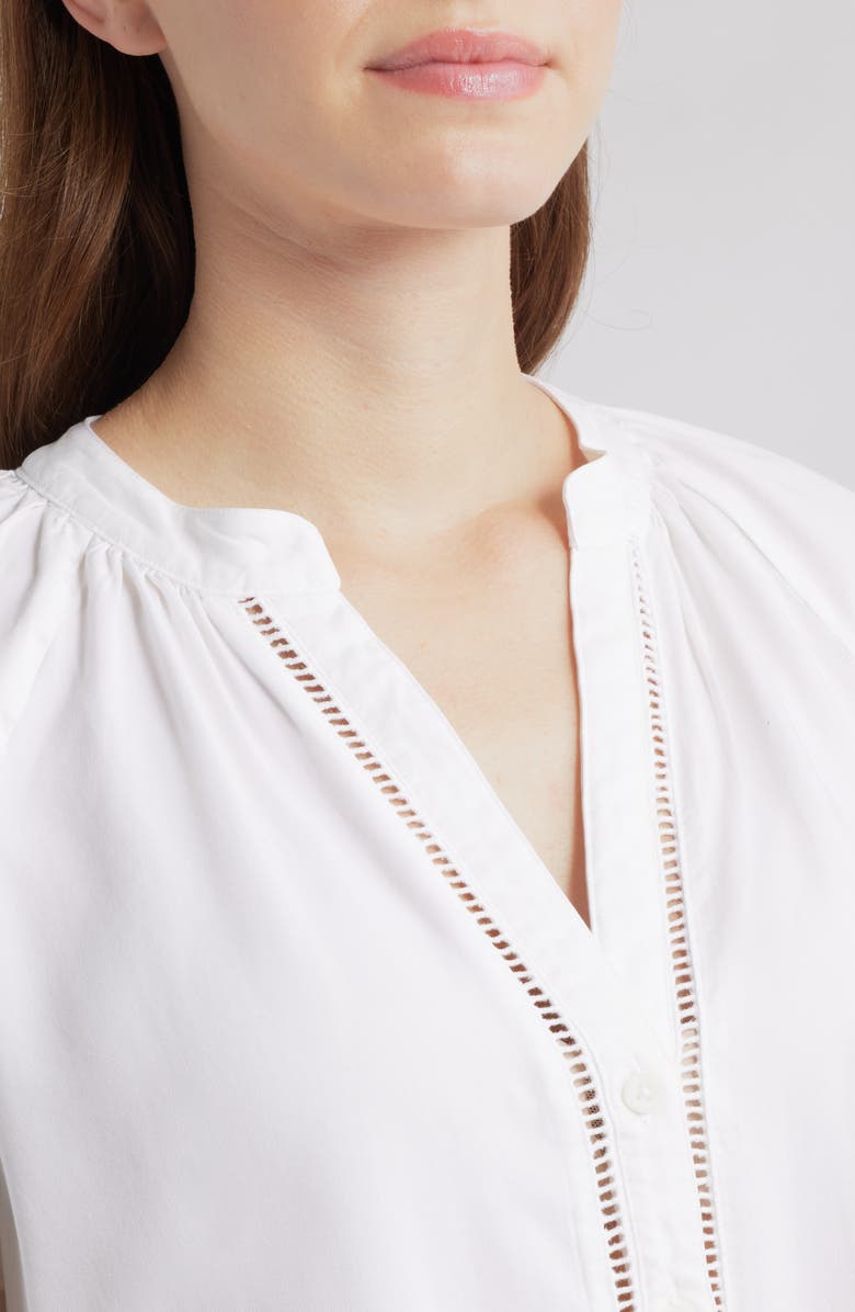 Cloth & Stone Shirred Button-Up Shirt, Alternate, color, White