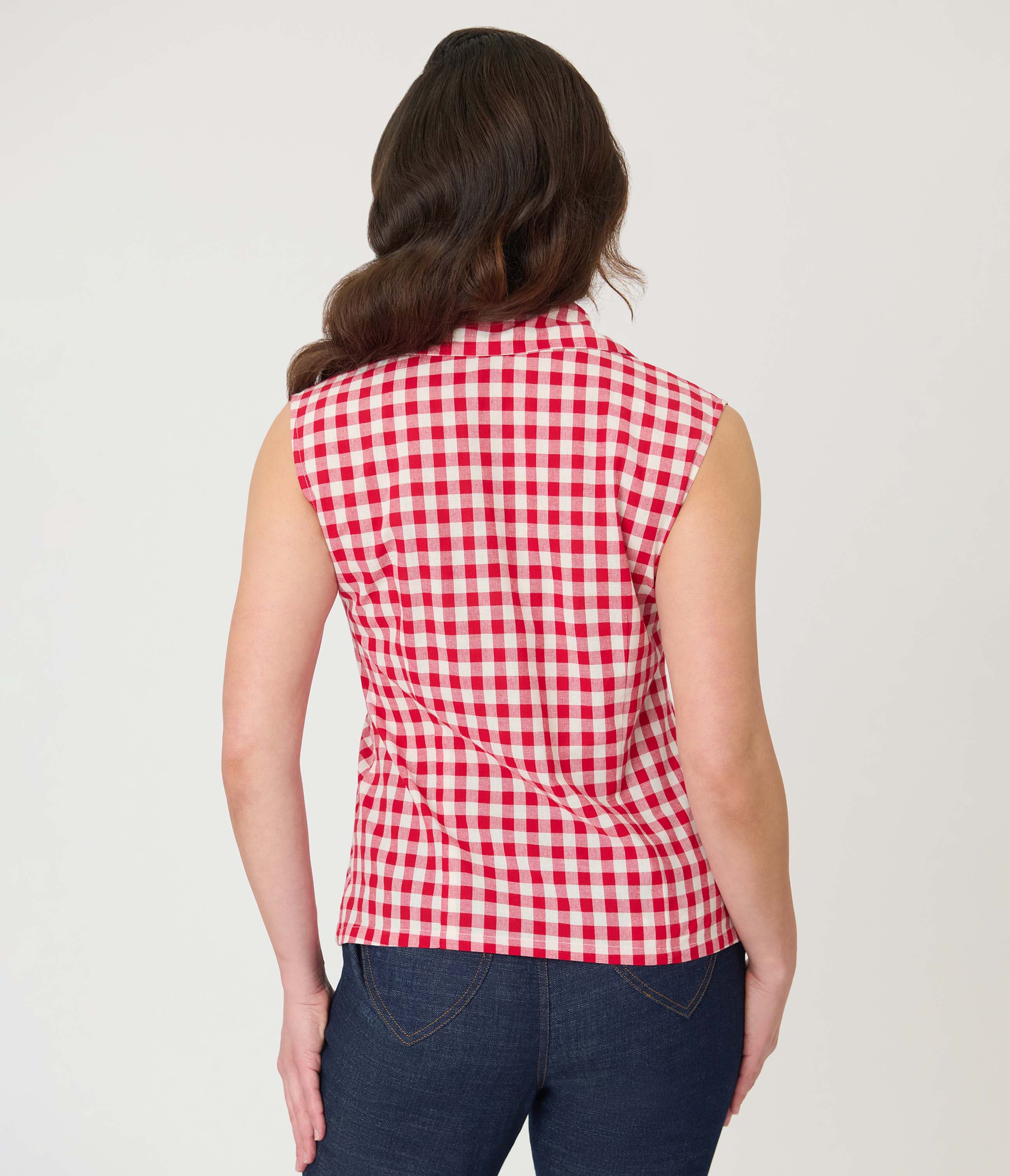 Notched Collar Cotton Blouse - image 2
