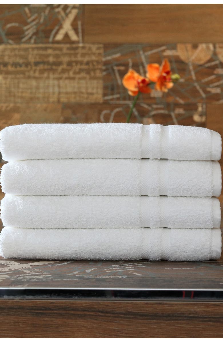 Linum Home Textiles Denzi Hand Towels - Set of 4 - White, Alternate, color, White