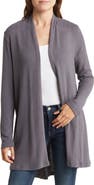 Renee C Brushed Knit Open Front Cardigan