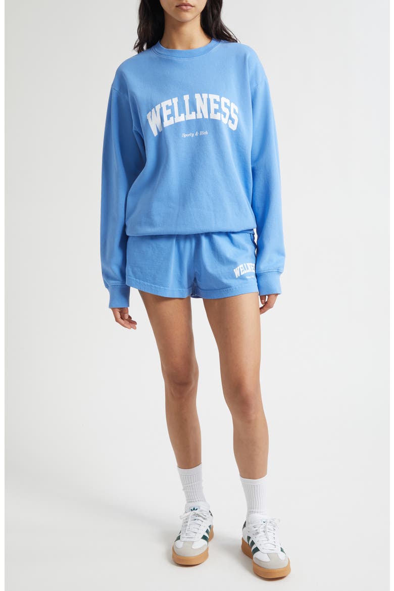 Wellness Ivy Disco Shorts, Alternate, color, FLAX BLUE