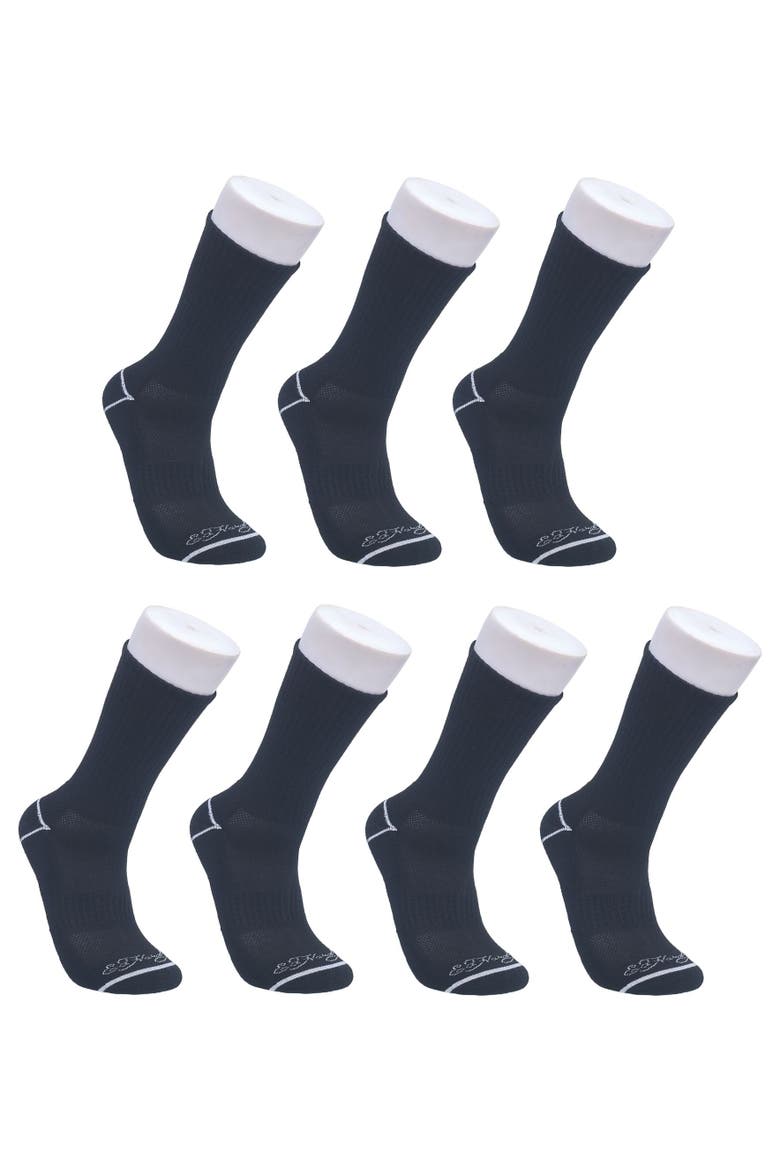 Athletic Half Cushion Crew Sock 7-Pack, Main, color, Black
