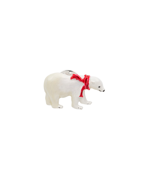 Cosy Polar Bear Enamel Brooch