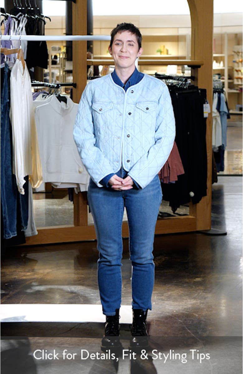 Jayla Quilted Crop Denim Jacket, sales video thumbnail