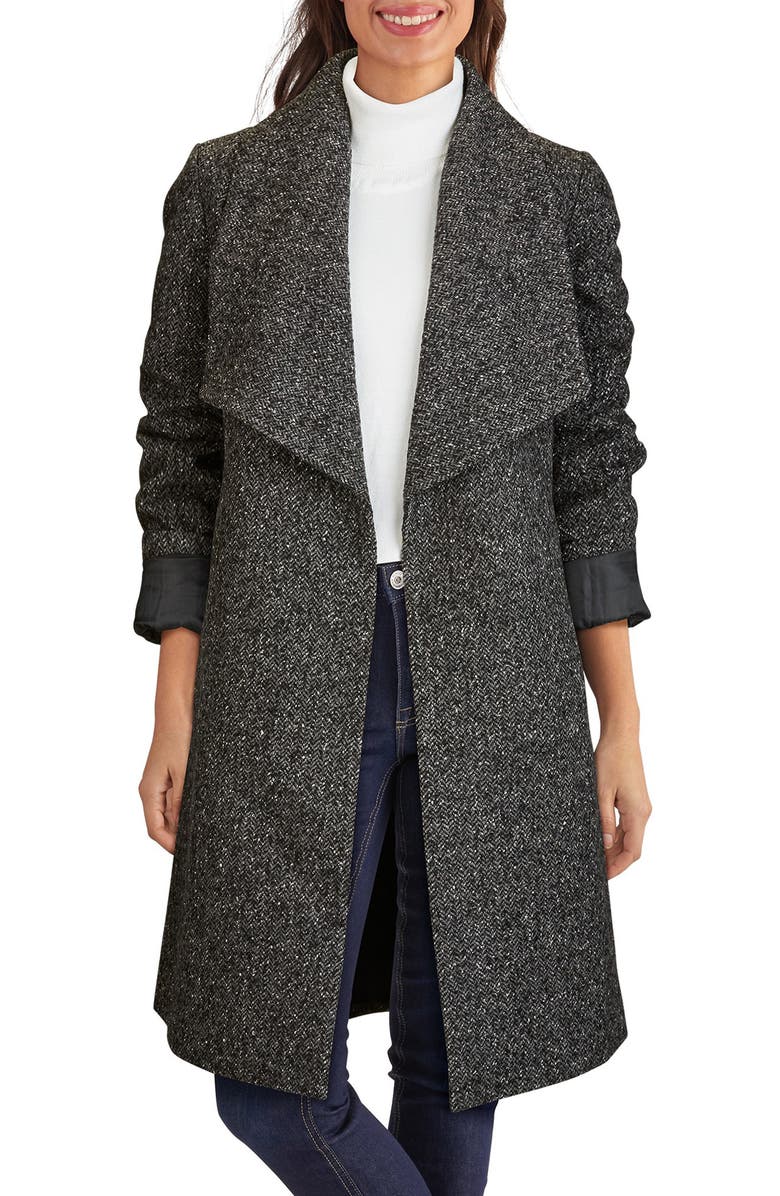 Cole Haan Signature Wool Blend Tweed Wrap Coat, Main, color,