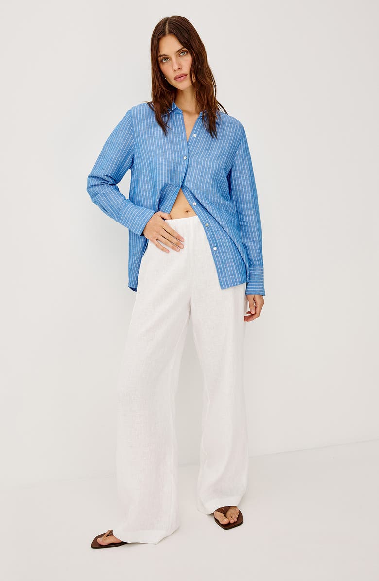 Rails Knox Linen Blend Button-Up Shirt, Alternate, color, Avalon Stripe