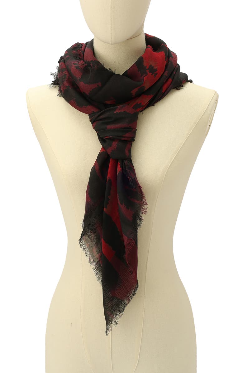 AllSaints Teresa Siren Silk Square Scarf, Alternate, color, 