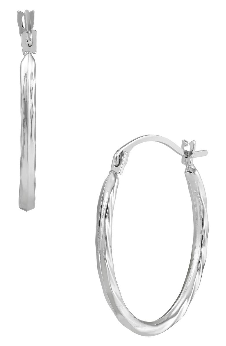 Frankie & Zoe Oval Hoop Earrings, Alternate, color, White Gold