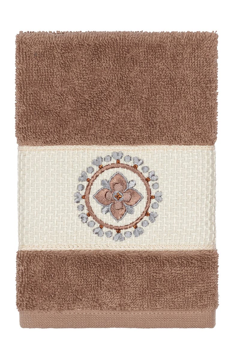Linum Home Textiles Isabelle 3-Piece Embellished Towel Set - Latte, Alternate, color, Latte
