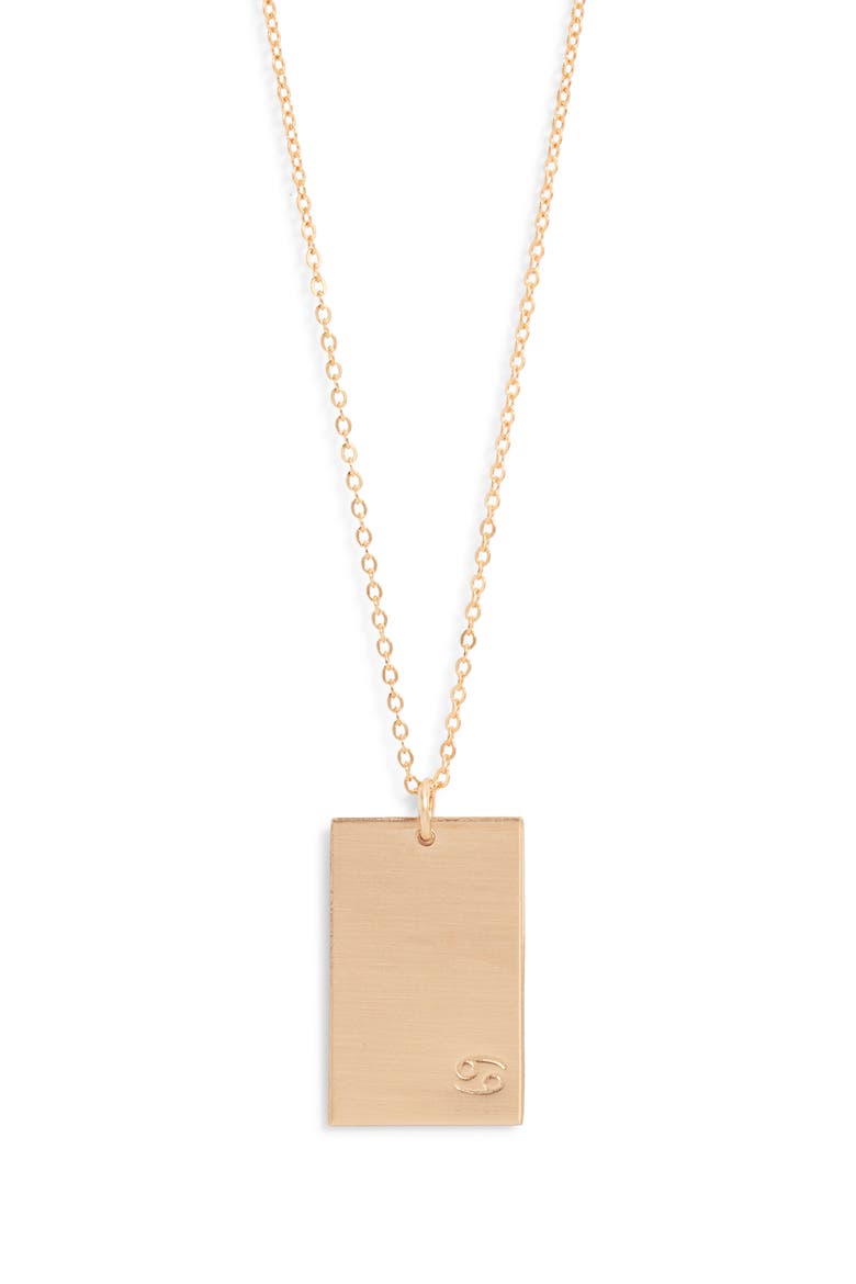 Goldie Zodiac Pendant Necklace, Main, color, GOLD / CANCER