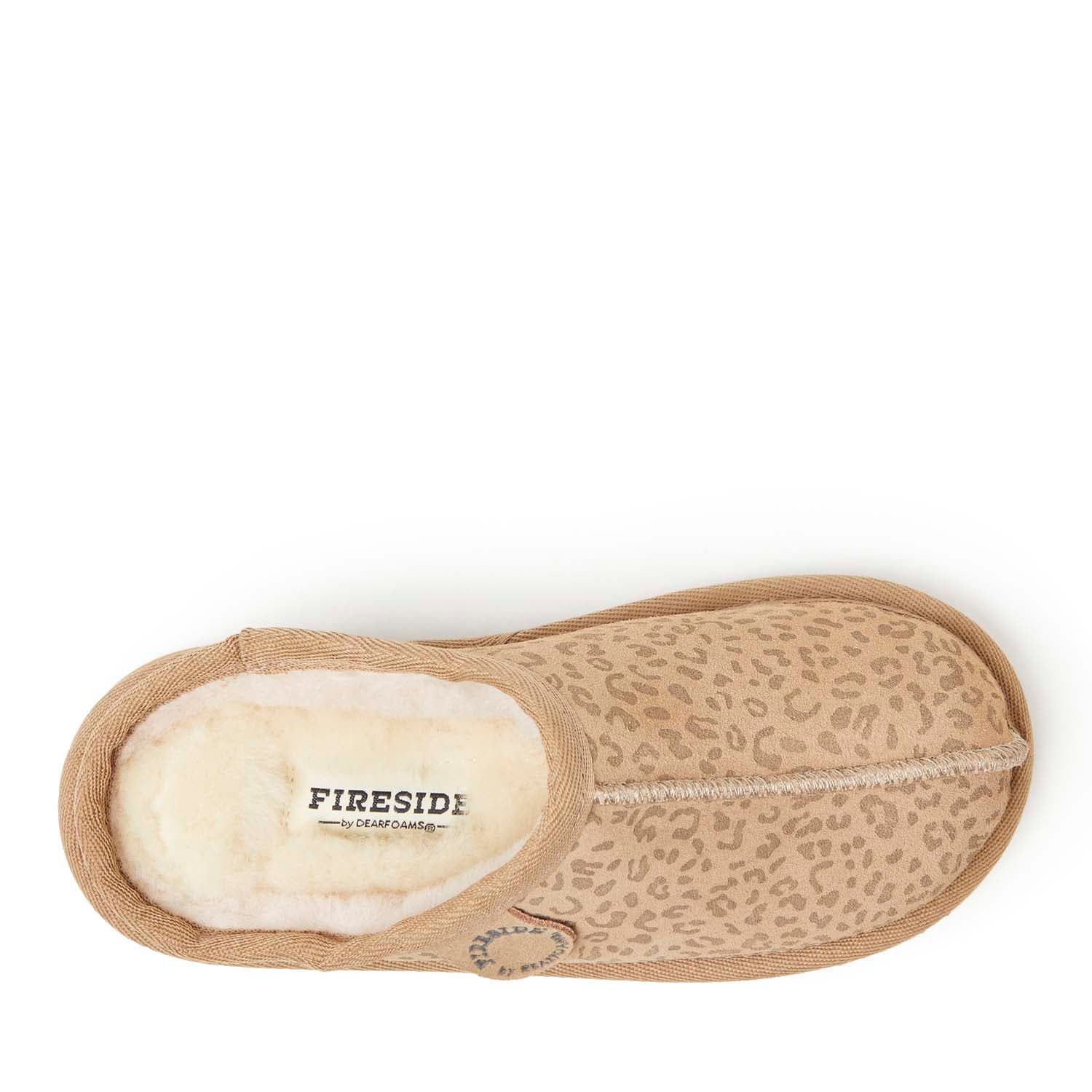 DEARFOAMS Kids' Fireside Dempsey Genuine Shearling Clog Slipper, Alternate, color, Leopard