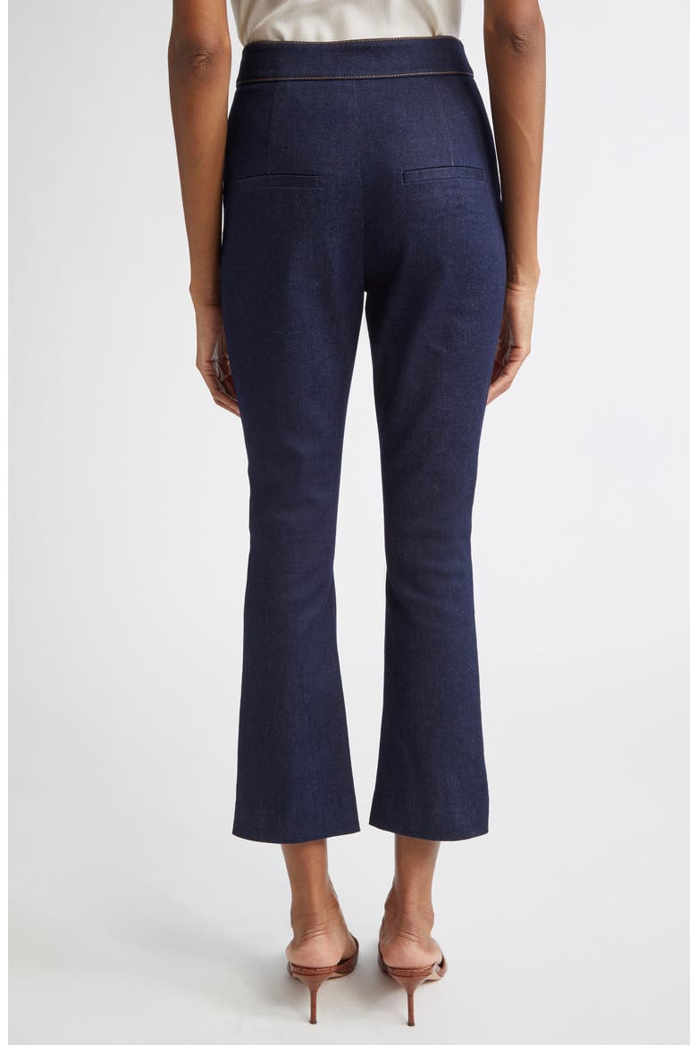 Tani Pintuck Pleat High Waist Ankle Flare Jeans, Alternate, color, DARK OXFORD