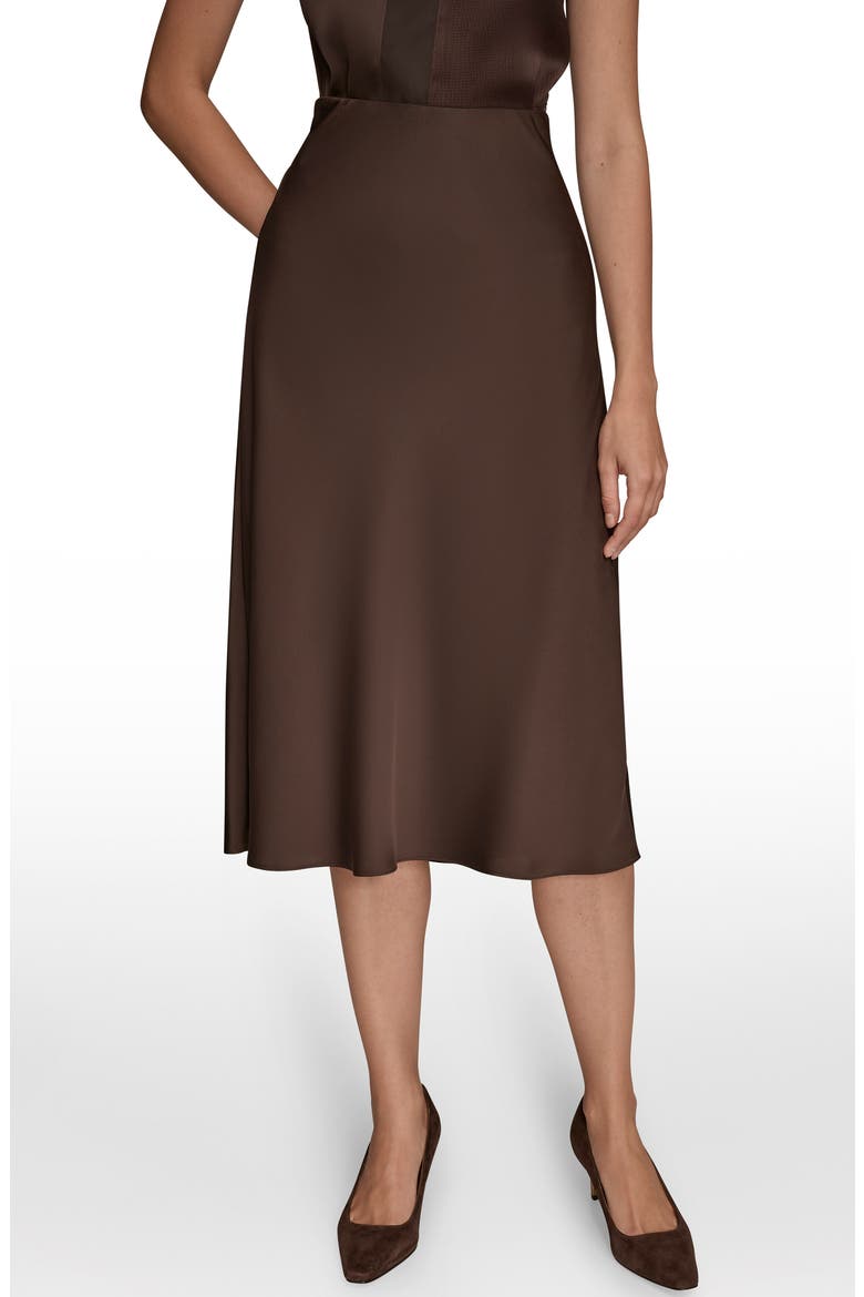 Satin Midi Skirt, Main, color, CHOCOLATE PLUM