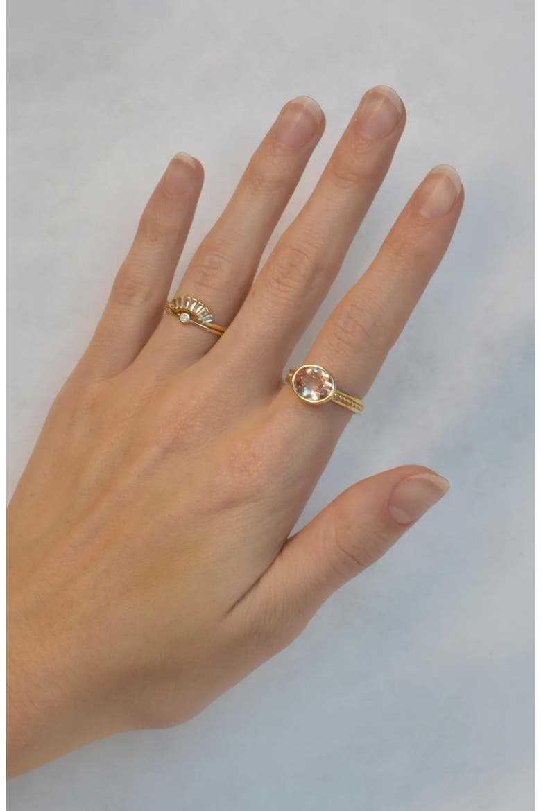 Classique Oval Dew Drop Ring, Alternate, color, PEACH SAPPHIRE