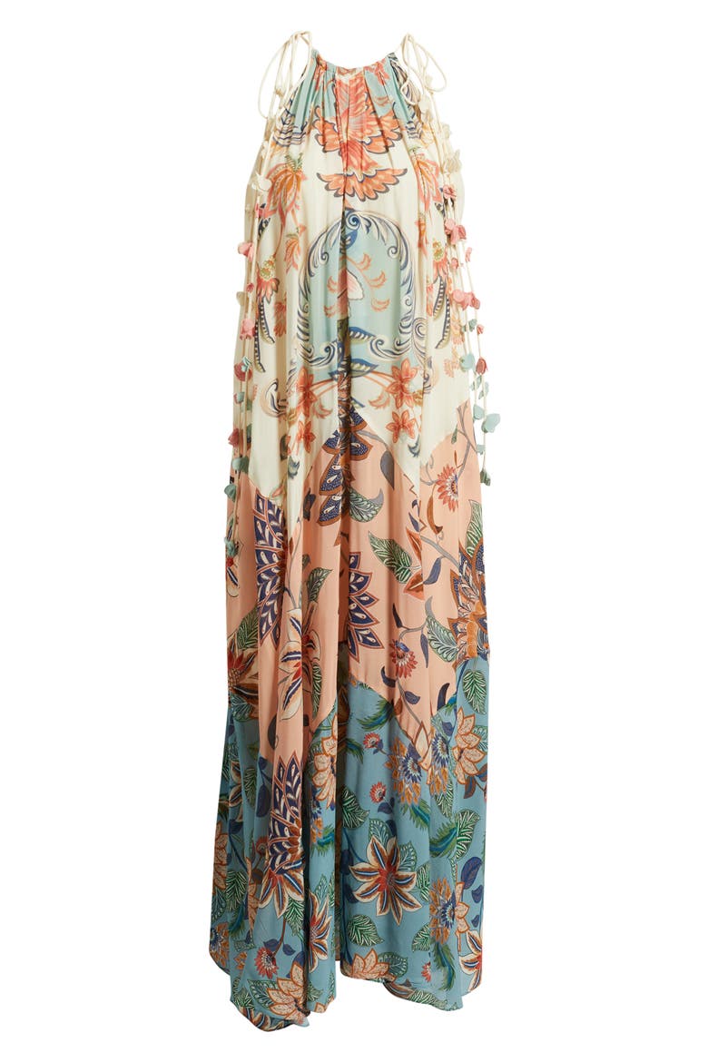 Boho Delhi Floral Tie Shoulder Maxi Dress, Alternate, color, BOHO FLORAL DELHI MI