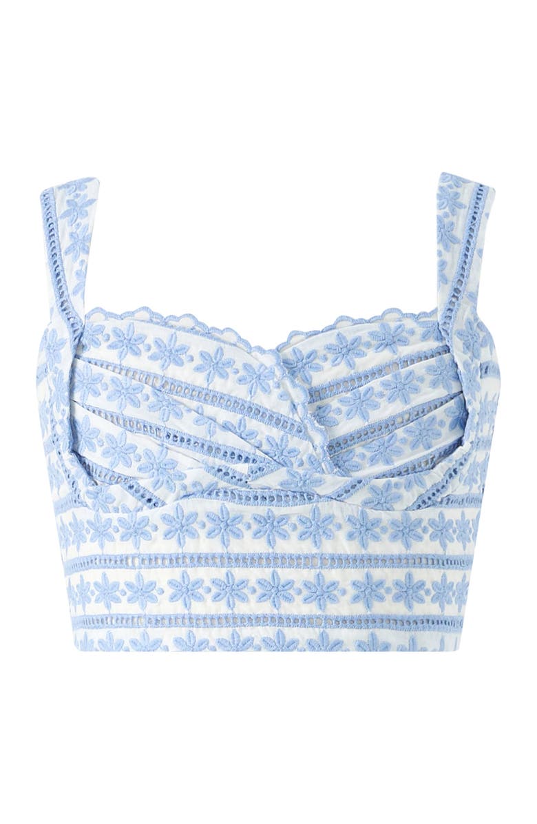 Marlo Kids Odessa Frill Embroidered Top, Main, color, Powder Blue