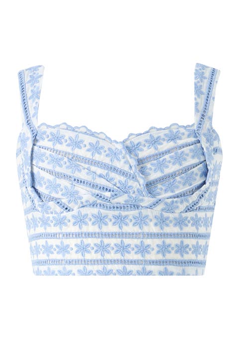 Odessa Frill Embroidered Top (Toddler, Little Kid & Big Kid)