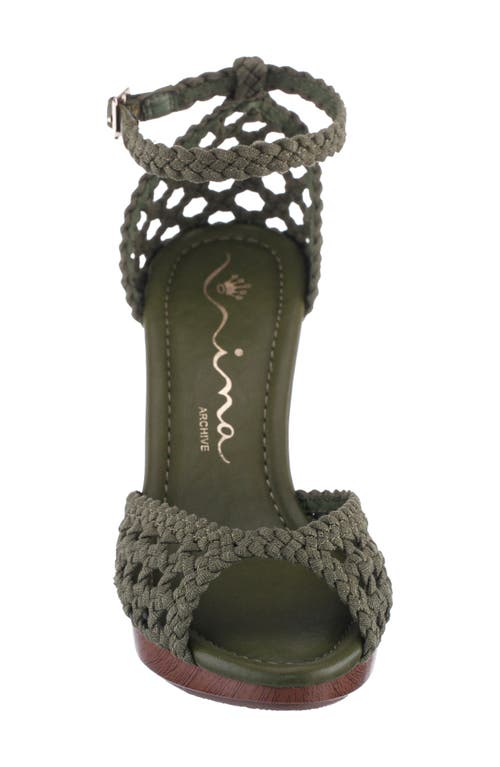 Nina Avenue Ankle Strap Sandal In Army