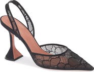Amina Muaddi Holli Lace Slingback Pump