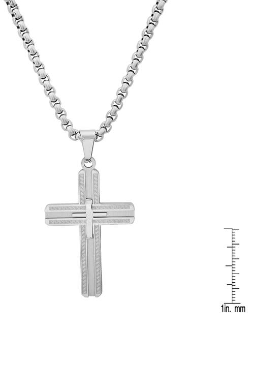 Hmy Jewelry Stainless Steel Cross Pendant Necklace In Silver